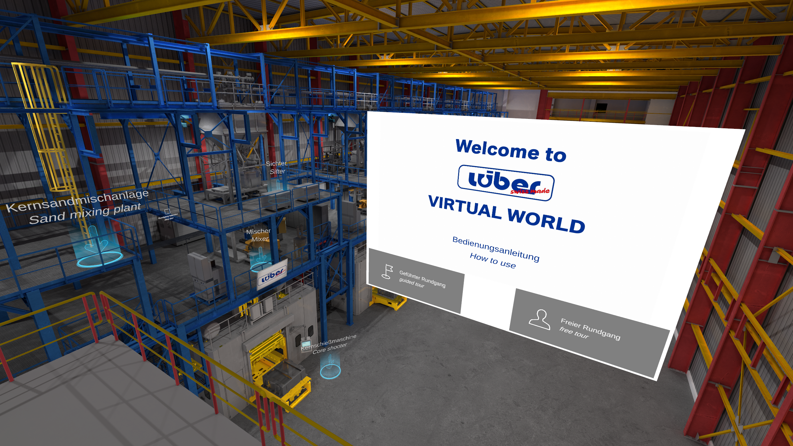 Virtuelle Lagerhallenbesichtigung Lüber Virtual World Welcome Screen